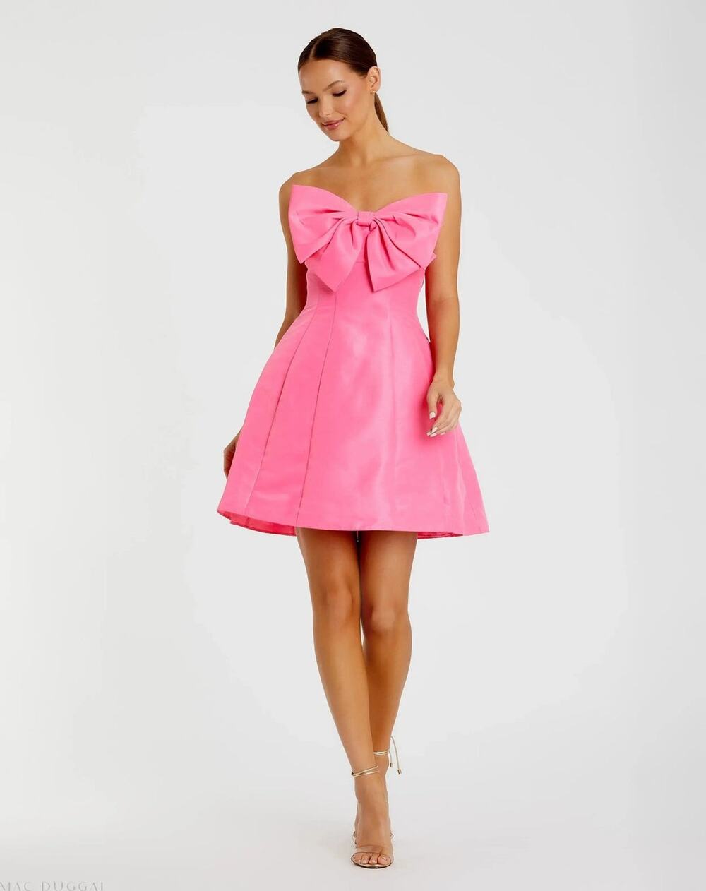 Mac Duggal Strapless Oversized Bow Fit & Flare Mini Dress - 4